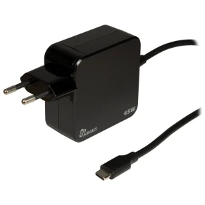 Inter-Tech Argus PD-2045 | Universele USB-C Oplader 45W | Zwart | Met Geïntegreerde Kabel