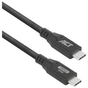 ACT | USB 3.0 Kabel | 10Gbps | 60W | USB-C naar USB-C | 0,5m | Zwart