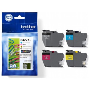 Brother LC422XLVAL | Originele Inktcartridges | 4 Stuks | Zwart/Cyaan/Magenta/Geel