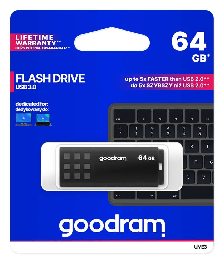 Goodram UME3 | 64GB USB-A 3.2 Flash Drive | Zwart - Afbeelding 2