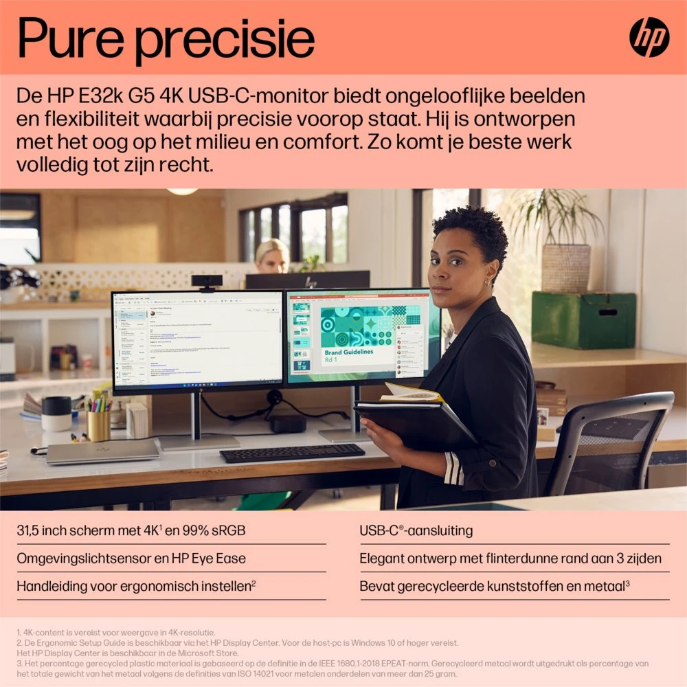 HP E32k G5 32" | 3840 x 2160 4K IPS | 60Hz | USB-C | Monitor - Afbeelding 10