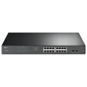 TP-Link TL-SG1218MPE | Managed Smart Switch | 18 Poorten | Gigabit Ethernet (10/100/1000 Mbps) | 16x PoE+ (192W) | 2x SFP | VLAN/QoS | Zwart