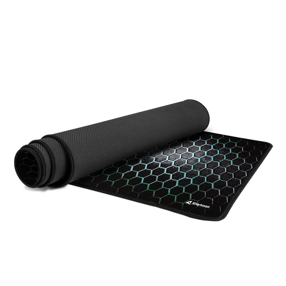 Sharkoon SKILLER SGP30 | Gaming-muismat | XXL-formaat (900 x 400 mm) | Waterafstotend textiel | Antislip rubberen onderzijde | Zwart/Groen - Afbeelding 3