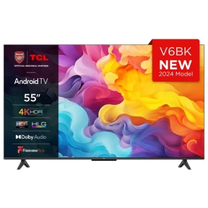 TCL 55V6B 55" | Ultra HD 4K LED Smart TV | Google TV + Wifi | HDR10 voor Levendige Beelden | Slank Design | 50Hz