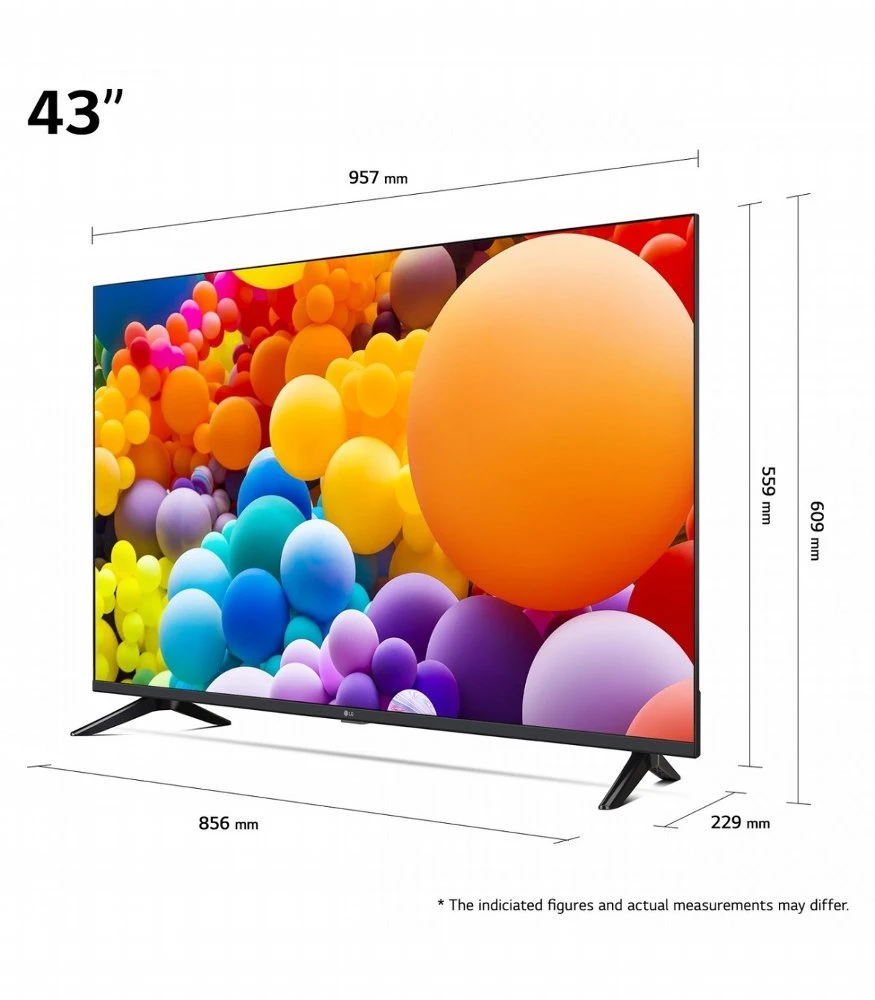 LG 43UT73003LA 43" | Ultra HD 4K LED Smart TV | WebOS + Wifi | HDR10 & FILMMAKER Mode | Slim Design + AI Sound | 60Hz - Afbeelding 2