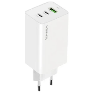 Mobiparts GaN Wall Charger | 2x USB-C & 3.0 USB-A QC 65W | Wit