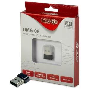 Inter-Tech DMG-08 | Wi-Fi 4 & Bluetooth 4.0 USB Adapter | 150 Mbps | 2,4 GHz | USB 2.0 | Zwart