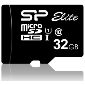 Silicon Power Elite | MicroSDHC | 32GB | Class 10 | UHS-I U1 | Tot 85MB/s | Inclusief SD-adapter | Zwart
