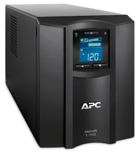 APC Smart-UPS SMC1000IC | 1000 VA / 600 W | Tower UPS | 8x IEC C13 Stopcontacten | Pure Sine Wave | AVR Spanningsregeling | LCD-scherm | SmartConnect