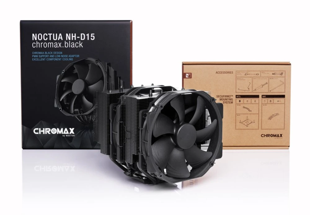 Noctua NH-D15 chromax.black | 250W TDP | 165mm Hoogte | 140mm Fans | CPU Luchtkoeler - Afbeelding 3