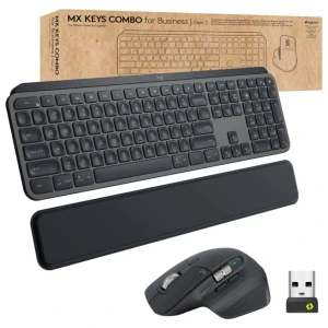 Logitech MX Keys Combo for Business Gen 2 | Draadloze Toetsenbord- en Muis-combo | RF / Bluetooth | QWERTY US International | Grafiet