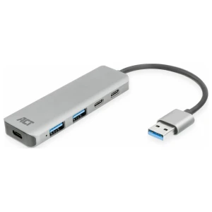 ACT AC6125 | USB 3.2 Gen 1 (3.1 Gen 1) Type-A Interface Hub | 5000 Mbit/s | Grijs