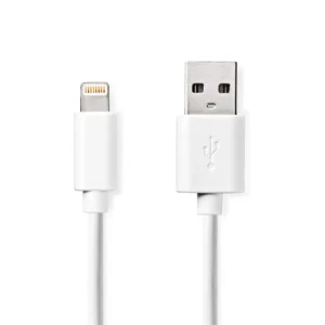 Nedis CCGL39300WT10 | Lightning-naar-USB-A kabel | 1 m | Lightning Male naar USB-A Male | Opladen en synchroniseren | Wit