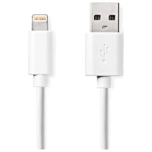 Nedis CCGL39300WT10 | Lightning-naar-USB-A kabel | 1 m | Lightning Male naar USB-A Male | Opladen en synchroniseren | Wit