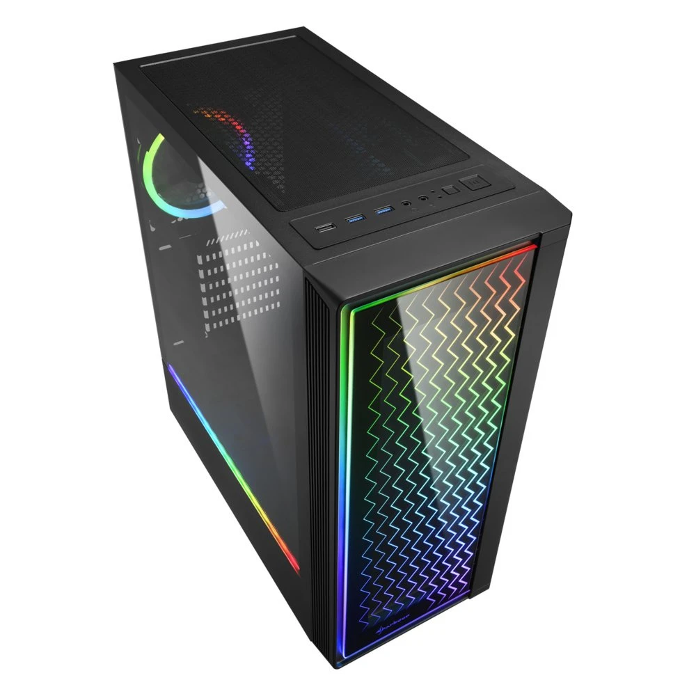 Sharkoon RGB LIT 200 | Midi Tower Behuizing | Zwart - Afbeelding 4