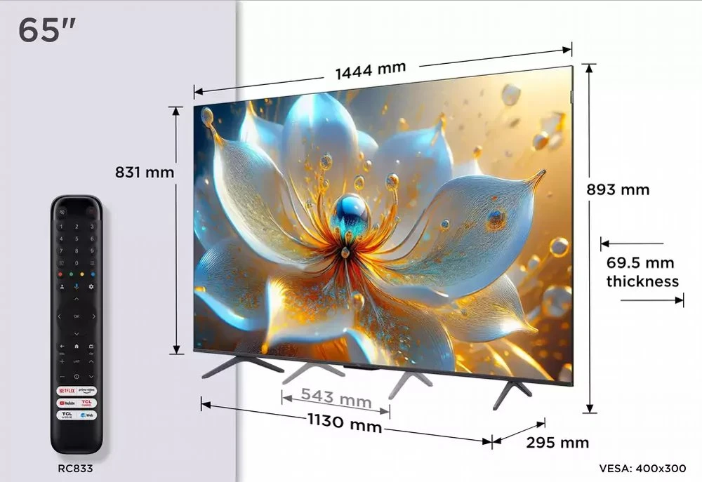 TCL 65T8C | 65" 4K Ultra HD QLED Smart TV | 120Hz | Google TV + Wifi | Dolby Vision | HDMI 2.1 (2025) - Afbeelding 14
