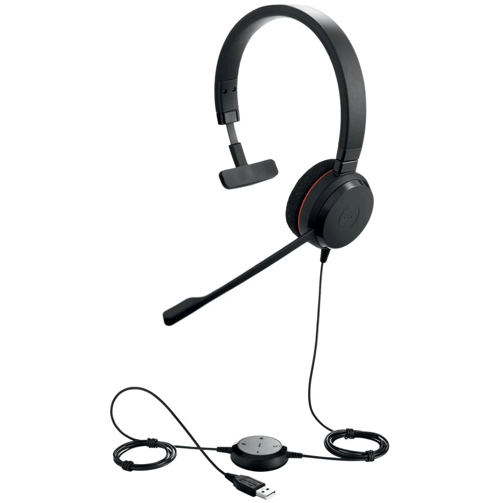Jabra Evolve 20 UC | Bedrade On-ear Mono Headset | USB-A | Zwart - Afbeelding 3