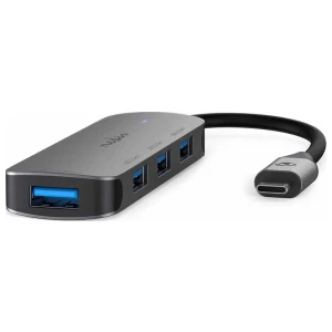 Nedis CCGB64220GY01 | Interface Hub USB 3.2 Gen 1 (3.1 Gen 1) | 1× USB-C naar 4× USB-A | 5 Gbps | Grijs