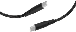 Mobiparts | USB-C naar USB-C Gevlochten Kabel | 2A | 1m | Zwart