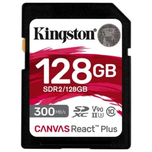 Kingston Canvas React Plus | SDXC | 128GB | Class 10 | UHS-II U3 | V90