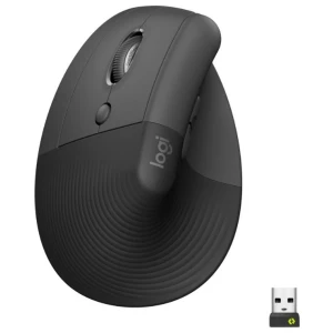 Logitech Lift | Ergonomische Draadloze Muis | Linkshandig | RF + Bluetooth | 4000 DPI | Grafiet
