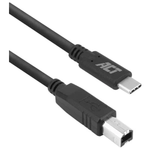 ACT | USB 2.0 Kabel | USB-C naar USB-B | 1,8m | Zwart
