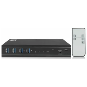 ACT AC7912 | KVM-Switch | 2-Poorts HDMI | 4K@60Hz | USB 3.2 Gen1 | RS-232 | Zwart