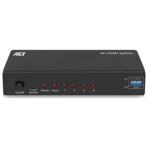 ACT AC7831 | HDMI Splitter | 1 Ingang, 4 Uitgangen | 4K @ 60Hz | Zwart