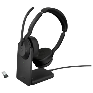 Jabra Evolve2 55 MS Stereo | Bluetooth & USB-A Headset | Met Oplaadhouder | Zwart | Voor Kantoor & Callcenter