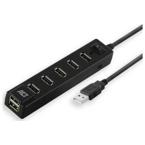 ACT AC6215 | USB 2.0 Interface Hub | 480 Mbps | Zwart