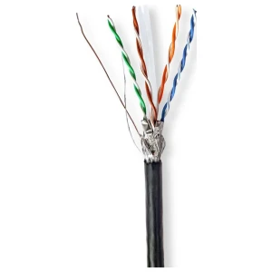 Nedis netwerkkabel voor buiten | Cat6 | S/FTP (S-STP) | 305 m | Zwart | CCBG8594BK305S