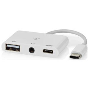 Nedis CCGB64790WT01 | Laptop Dock & Poortreplicator USB 2.0 Type-C | 1× USB-A + 1× USB-C + 3,5 mm audio | 480 Mbps | Wit
