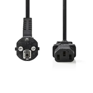 Nedis CEGP10000BK20 | 2 m Stroomkabel | Type F (CEE 7/7) Haaks naar IEC-320-C13 | Zwart | 10A | PVC