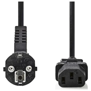Nedis CEGP10000BK20 | 2 m Stroomkabel | Type F (CEE 7/7) Haaks naar IEC-320-C13 | Zwart | 10A | PVC