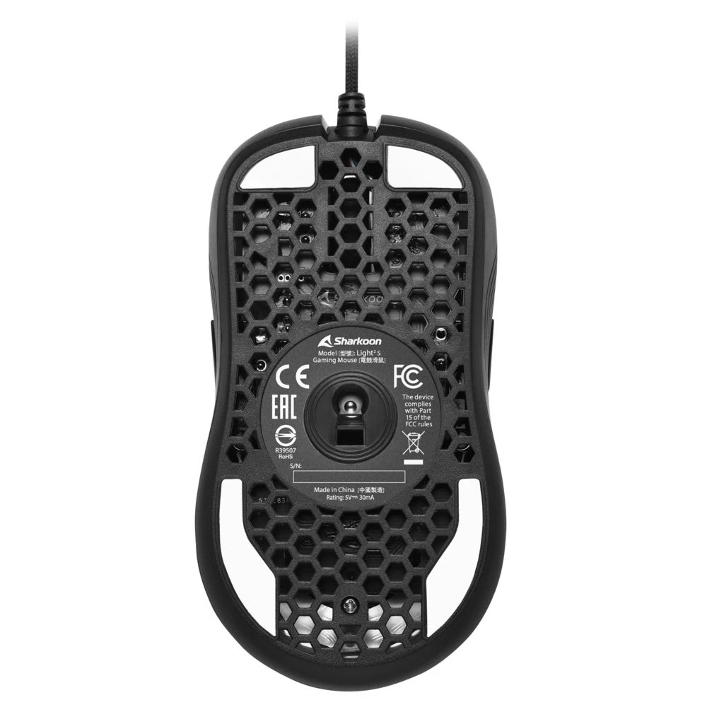 Sharkoon Light² S | Bekabelde Gaming Muis | Links- en Rechtshandig | USB-A | 6200 DPI | Zwart - Afbeelding 5