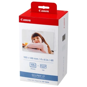 Canon KP-108IN | Fotopapierpakket | 108 vellen | Inclusief inkt | 10x15 cm | Wit/Rood