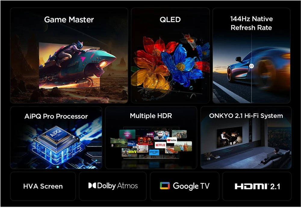 TCL 98P89K | 98" 4K Ultra HD QLED DLED Smart TV | Dolby Vision | HDR10+ | 144Hz (2025) - Afbeelding 2
