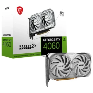 MSI GeForce RTX 4060 VENTUS 2X WHITE OC | 8GB GDDR6 VRAM | Videokaart | GPU | Nvidia