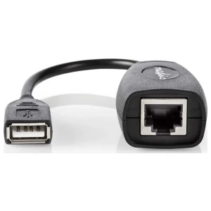 Nedis USB-A Ethernet | 0,2 m | Zwart