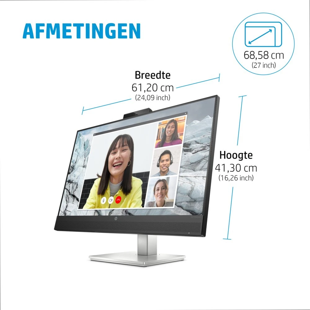 HP E34m G4 34" | 3440x1440 VA | 75Hz | Curved | USB-C | Webcam, Speakers, Microphone | Conference Monitor | Ergonomic Adjustments - Afbeelding 13