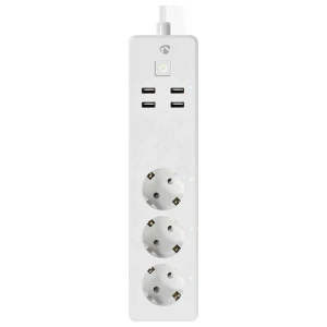 Nedis | Wi-Fi Slimme Stekkerdoos | 4 Stopcontacten | 2 USB-poorten | Wit