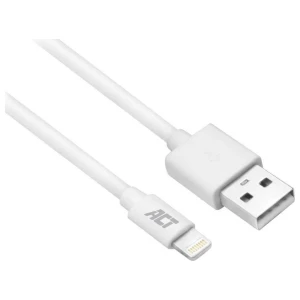 ACT kabel | USB-A naar Lightning | iOS compatibel | 1 m | Wit | AC3092
