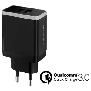 Mobiparts Quick Charge Wall Charger | Dual USB-A Oplader 26W / 4.6A | Zwart