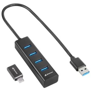 Sharkoon 4044951037582 | USB 3.2 Gen 1 (3.1 Gen 1) Type-C Hub | 5000 Mbit/s | Zwart