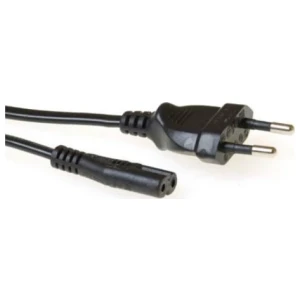 ACT AK5020 | 1,5 m Stroomkabel (2-pin) | Euro Male (CEE 7/16) naar C7 Female | Zwart