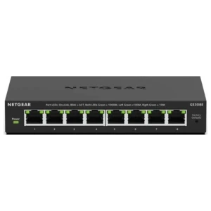 NETGEAR GS308E | 8-Poorts Gigabit Smart Managed Switch | L2/L3 | PoE | Zwart