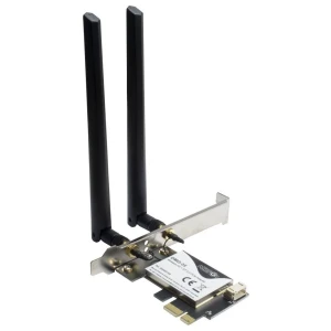 Inter-Tech DMG-35 | Wi-Fi 6 & Bluetooth 5.0 PCIe Adapter | 3000 Mbps | Dual-band (2,4 GHz / 5 GHz) | Intel AX200 Chipset | PCIe x1