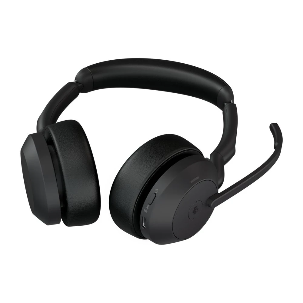 Jabra Evolve2 55 MS Stereo | Bluetooth & USB-A Headset | Met Oplaadhouder | Zwart | Voor Kantoor & Callcenter - Afbeelding 4