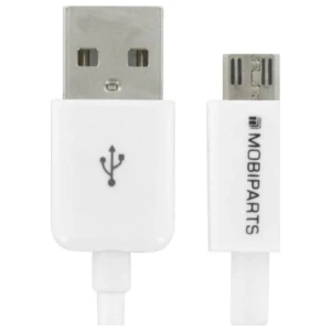 Mobiparts Micro USB naar USB | 2.4A | 3m | Wit (Bulk)