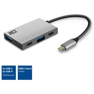 ACT AC7070 | USB-C Hub 4 Port | 2x USB-C & 2x USB-A | SuperSpeed 10 Gbit/s